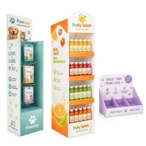 Custom Supermarket Retail Floor Corrugated Cardboard POP Display Stand
