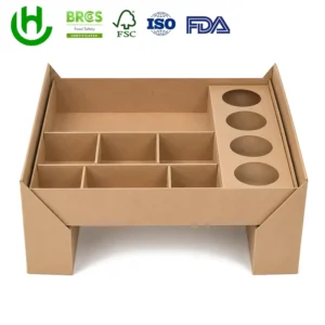 Custom Sushi Catering Tray Kraft Cardboard Packaging Box with Compartments for Rolls Snacks Side Dishes Sauces and Restaurants