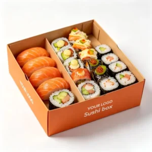 Custom Sushi Packaging Paper Boxes Recyclable Folding Food Grade Snack Boxes with Window