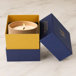Custom Sustainable Luxury Handmade Rigid Packaging Box Gift Scented Candle UV Coating Recycled Materials Magnetic Metallic