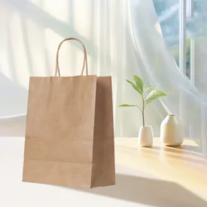 Custom Takeaway Baked Milk Tea Gifts Craft Kraft Paper Bags with Handles