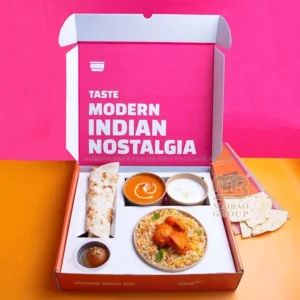 Custom Takeaway Halal Shawarma Chicken Fries Mandi Biryani Rice Box With Divider Disposable Paper Food Container
