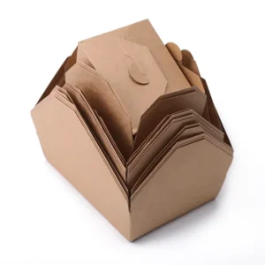 Custom Takeout Kraft Paper Packaging Box for Fast Food Burgers and Disposable Takeaway