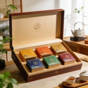 Custom Tea Gift Box Art Paper and Specialty Paper with Embossed Logo