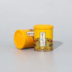 Custom Tea Potato Chips Tube Canister with Aluminum Foil Sealing Cap Matt Lamination and Vanishing Print Handling