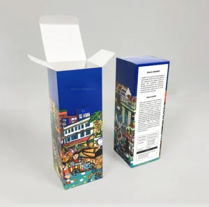Custom Textured Art Paper Gift Box with Two Tuck Ends