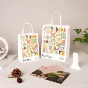 Custom Thickened Disposable Takeaway Handbag Food Industry Kraft Paper Bag for Single Double Four Cup Coffee Roasted Milk Tea