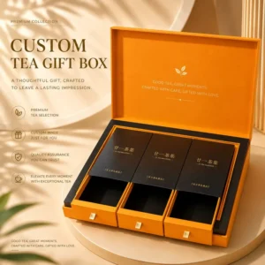 Custom Three-Drawer Rigid Paper Tea Gift Box