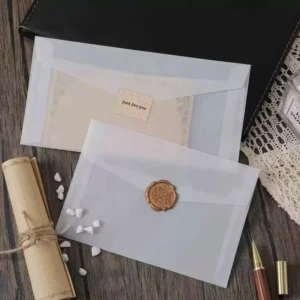 Custom Translucent Matte Sulfuric Acid Paper Envelope for Wedding and Gift Card Packaging
