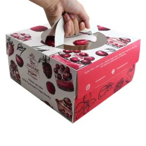 Custom Transparent 6 8 10 12 Inch Cake Box With Window Cupcake Pastry Bakery Paper Packaging Box With Handle