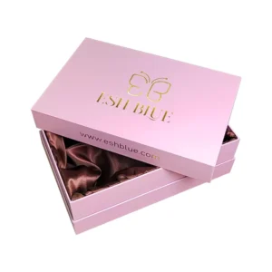 Custom Two-Piece Rigid Cardboard Gift Box with Removable Lid and Silk Satin Lining