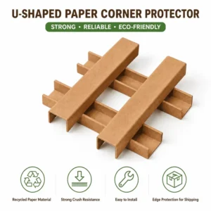 Custom U Shape Paper Edge Protector Recyclable Kraft Paper Packaging Protector for Carton and Pallet Protection