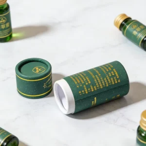 Custom UV Bronzing Printed Craft Paper Tube Packaging for Perfume, Candles, Essential Oils, Lipstick, Grass Cream