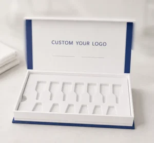 Custom Vial Carton Mini Paper Boxes with Foam Insert, Lightweight Product Packaging Retail Sample Set, Low MOQ, Custom Logo, OEM