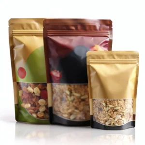 Custom View Window Eco-Friendly Kraft Bags for Coffee Snacks Pet Food Candy Packaging