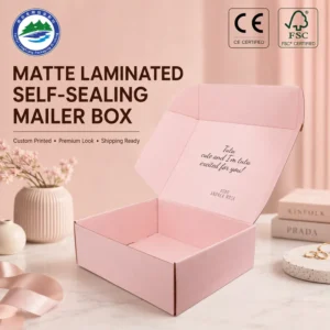 Custom Waterproof Pink Corrugated Paper Shipping Box with Matt Lamination and Sponge Liner