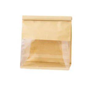Custom Waterproof White Kraft Paper Window Bag Stand Ziplock Food Package Pouches for Chewing Gum Sushi Spice Other Foods
