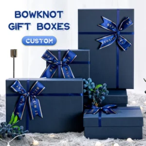 Custom Wedding Paper Gift Boxes with Ribbon and Logo Printing Supplier