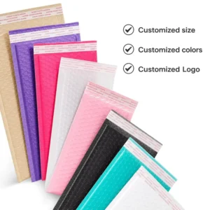 Custom White Black Yellow Kraft Paper Bubble Poly Mailers Eco Padded Shipping Bags