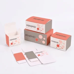 Custom White Card Folding Paper Cosmetic Box with Double Insert, Blind Box, Color Printing and Embossing