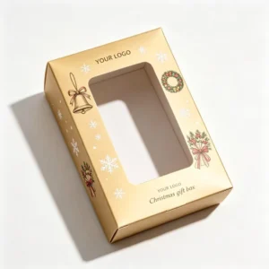 Custom White Card Lock-Bottom Window Box with Clear PVC Window for Gift and Food Packaging