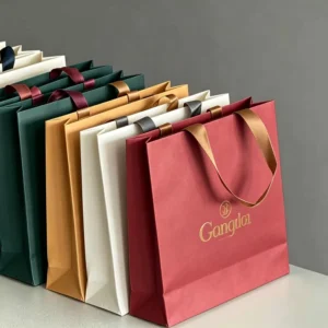 Custom White Card Paper Bag with Matte Surface and Strong Load Capacity