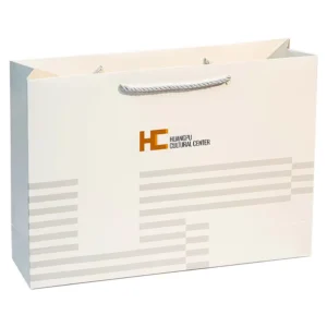 Custom White Card Paper Shopping Bags with Handles for Supermarkets