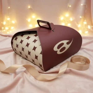 Custom White Cardboard Cake Box with Handle and Logo Printing