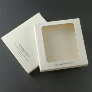 Custom White Cardboard Packaging Box with Transparent Window