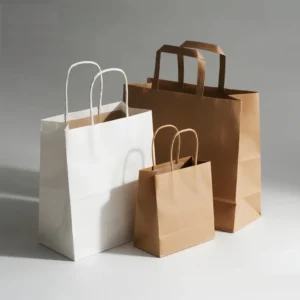 Custom White Kraft Paper Bag for Wedding Invitation Card Delivery