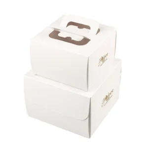 Custom White Paper Cake Packaging Box for Bakery and Fast Food