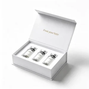 Custom White Paper Gift Box with Sponge Liner Recycled Material Rigid Packaging for Cosmetic Vials