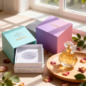 Custom White Rigid Paperboard Glossy Lamination UV Coating Skincare Perfume Cosmetic Box