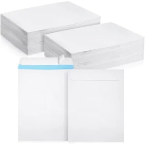 Custom White Security Document Envelopes Self-Stick Catalog Mailing Flap Booklet Envelope