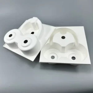 Custom White Wet-Pressed Molded Paper Pulp Tray Insert Eco-Friendly Inner Liner for Wireless Headset Packaging