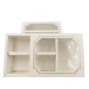 Custom Window-Lid Grid Paper Swiss Roll Cake Box