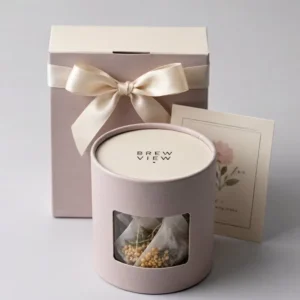 Custom Window Tea Paper Tube Gift Box, Round Cardboard Cylinder, Logo Printing, OEM ODM
