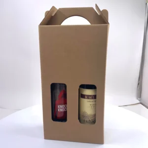 Custom Wine Gift Box with Matt Lamination Sponge Lining Recyclable Paper Packaging Window Design