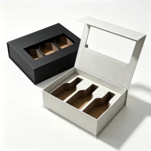 Custom Wine Paper Gift Box with Magnetic Closure and Die-Cut Insert