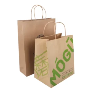 Custom Your Own Logo Printed Shopping Bolsas De Papel Restaurant Takeout Takeaway Brown Kraft Paper Bag for Food