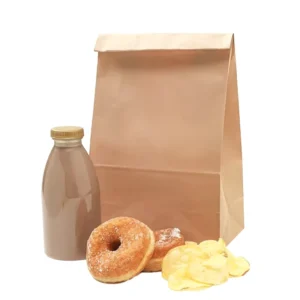Custom logo Restaurant Take Out Paper Bag Brown Kraft Carry Retail Delivery Takeaway Lunch Food Packaging Paper Bag