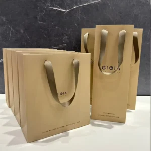 Custom made Brand White Laminated Kraft Paper Shopping Bag With Custom Logos