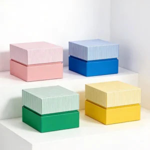 Custom size Printed logo Gift Cosmetic Packaging Two Piece Lid and Base Rigid paper Box for Perfume candle