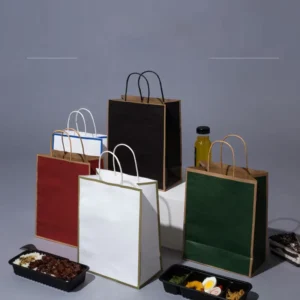 Customised Restaurant Takeaway Paper Bags for Coffee, Food, and Dessert Delivery