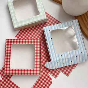 Customizable Disposable Paper Open-Window Gift Box with Matte Oil-Proof Finish for Cake, Snacks, and Pet-Friendly Shipping