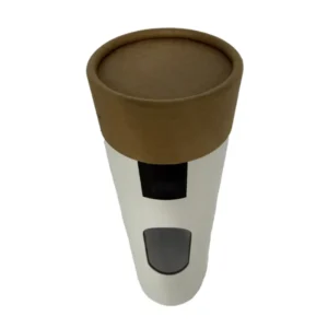 Customizable Eco-Friendly Paper Tube Canister with Transparent Plastic Window for General-Purpose Packaging