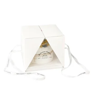Customizable Eco-friendly Wedding Cake Box with Clear Window Custom Logo & Embossing Folders Style Recyclable Bakery Packaging