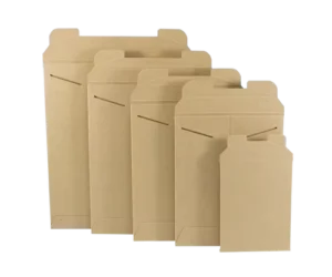 Customizable Kraft Brown Stay Flat Rigid Mailer Envelope Bubble Liner Tab Lock Shock Resistant Packaging Carton for Couriers