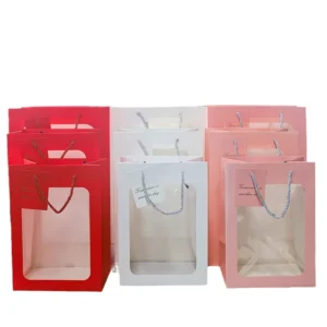 Customizable Kraft Paper Bags with Transparent Window