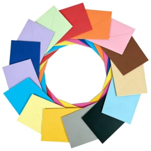 Customizable Logo 15.9×10.9cm Colorful Paper Envelopes Made in China for Party Wedding Invitations and Gifts